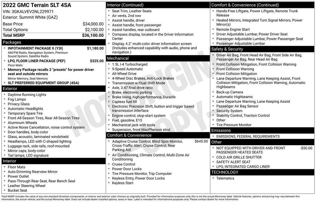 used 2022 GMC Terrain car, priced at $23,995