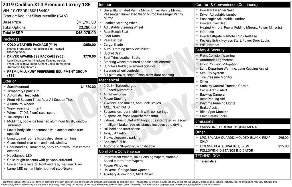 used 2019 Cadillac XT4 car, priced at $21,385