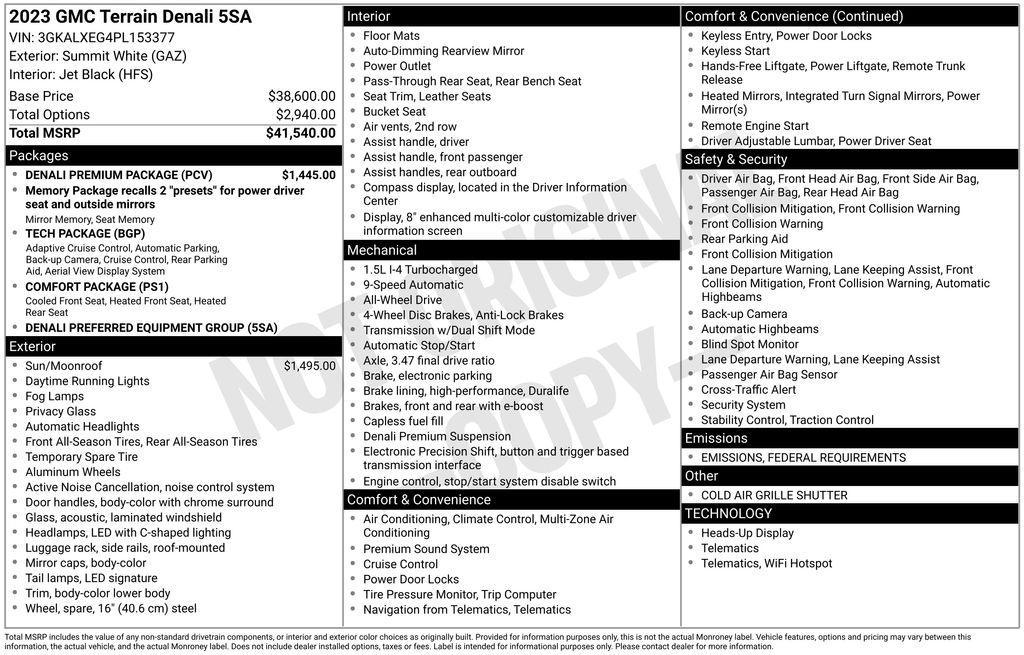 used 2023 GMC Terrain car, priced at $29,295