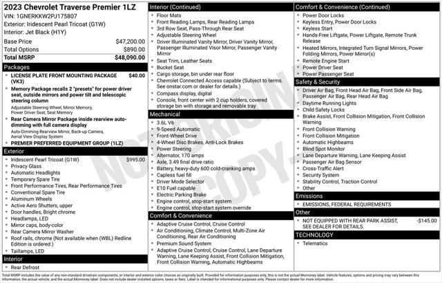 used 2023 Chevrolet Traverse car, priced at $35,995