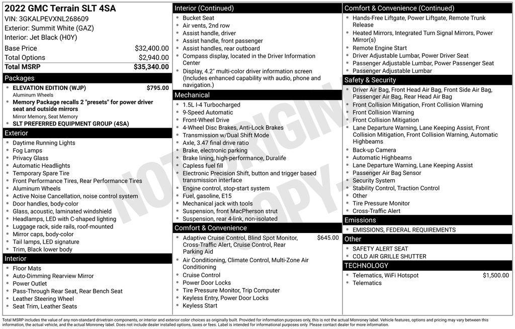 used 2022 GMC Terrain car, priced at $24,295