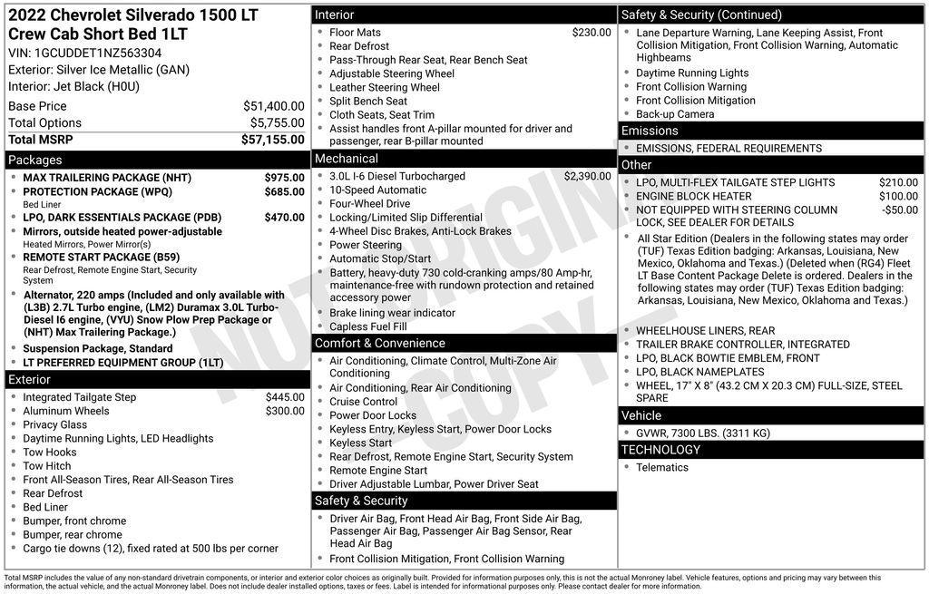 used 2022 Chevrolet Silverado 1500 car, priced at $35,150