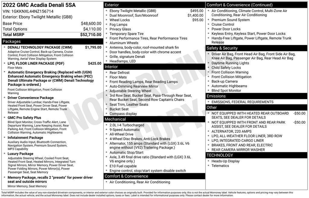 used 2022 GMC Acadia car, priced at $32,245
