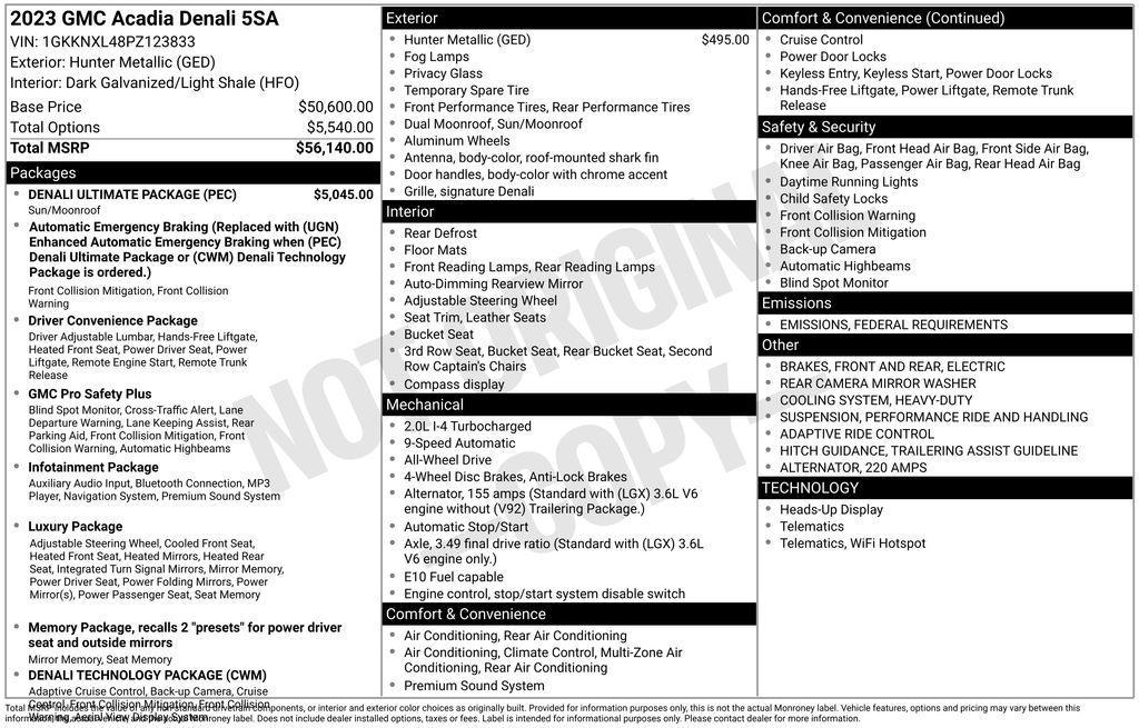 used 2023 GMC Acadia car, priced at $32,325