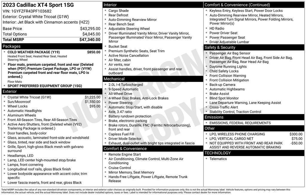 used 2023 Cadillac XT4 car, priced at $29,488