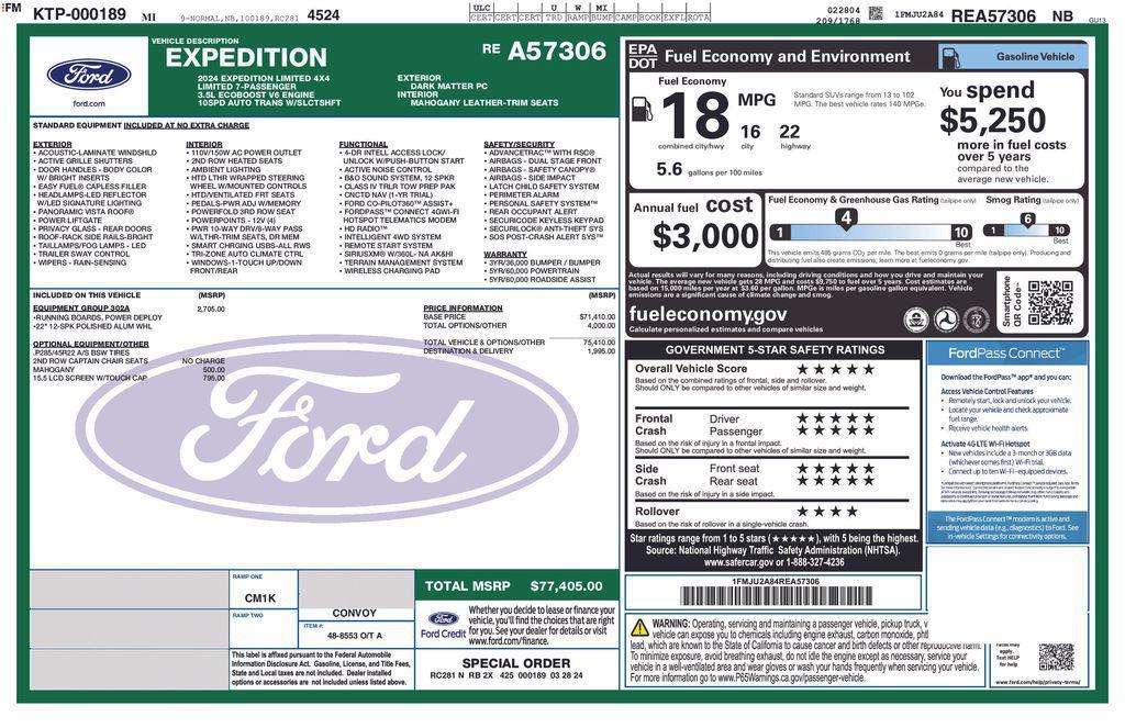 used 2024 Ford Expedition car, priced at $60,750