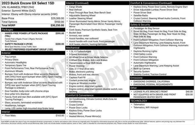 used 2023 Buick Encore GX car, priced at $22,750