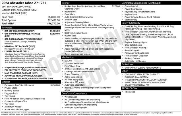 used 2023 Chevrolet Tahoe car, priced at $61,750