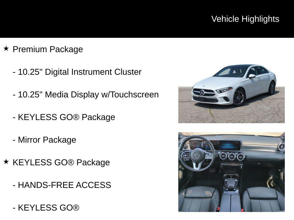 used 2020 Mercedes-Benz A-Class car, priced at $18,615