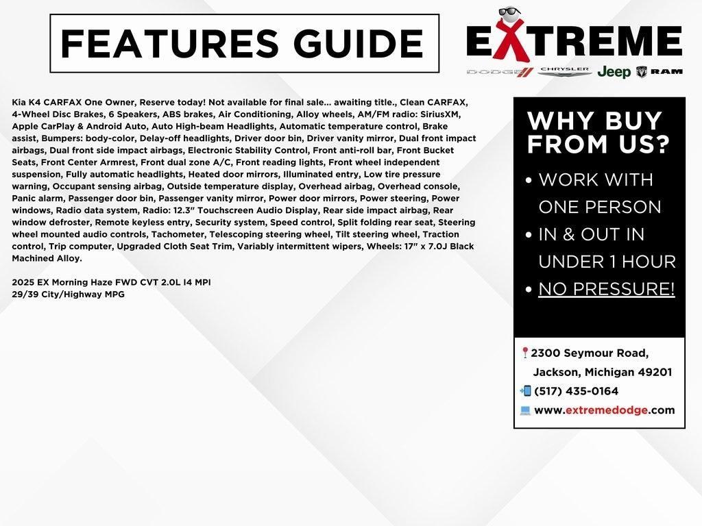 used 2025 Kia K4 car, priced at $20,900