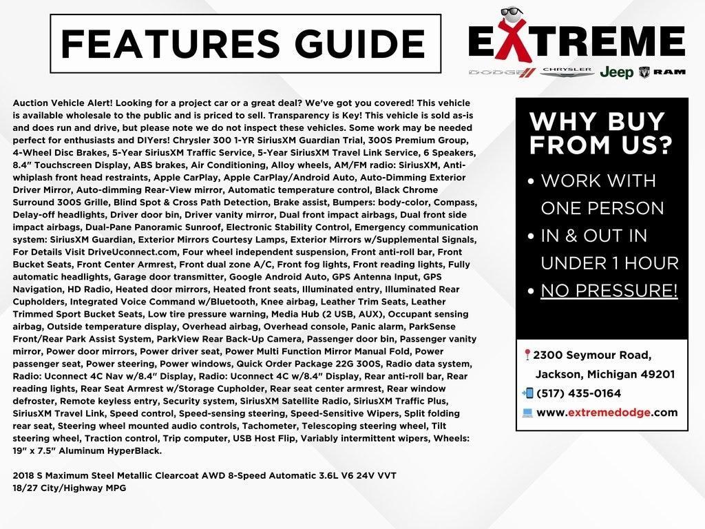 used 2018 Chrysler 300 car, priced at $10,500