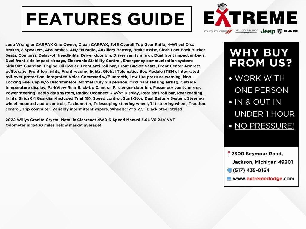 used 2022 Jeep Wrangler car, priced at $29,900