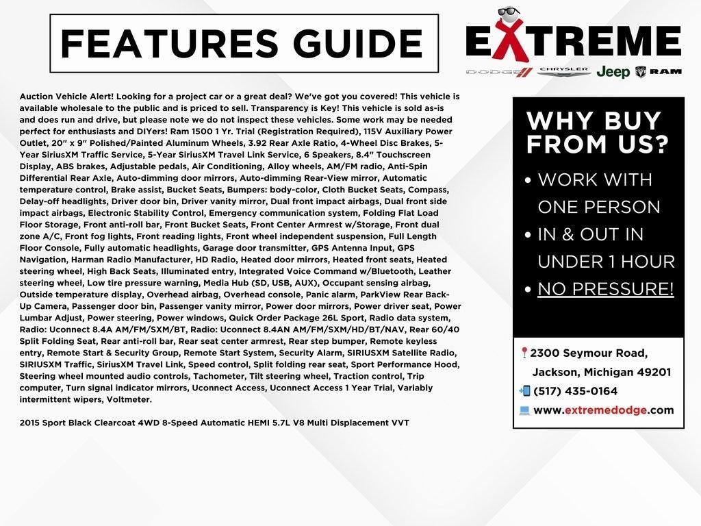 used 2015 Ram 1500 car, priced at $14,700