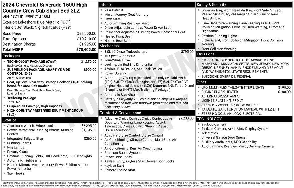 used 2024 Chevrolet Silverado 1500 car, priced at $53,580