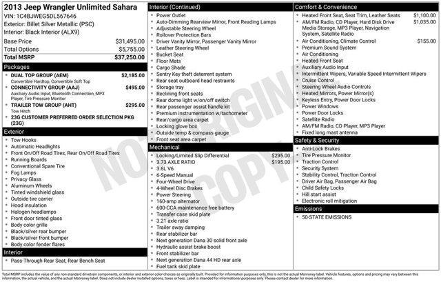 used 2013 Jeep Wrangler Unlimited car, priced at $17,672