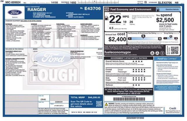 new 2025 Ford Ranger car, priced at $42,479