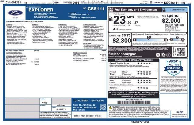new 2025 Ford Explorer car, priced at $42,661
