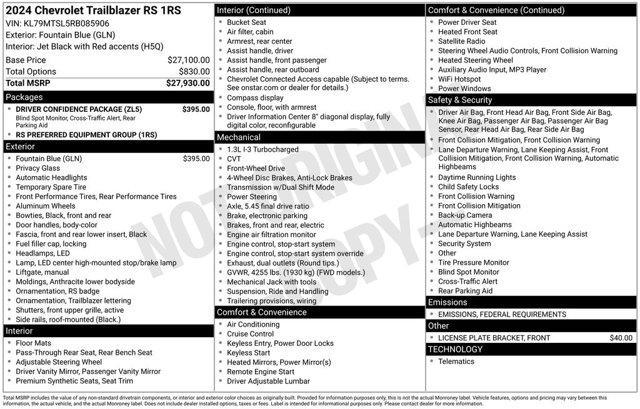used 2024 Chevrolet TrailBlazer car, priced at $26,253