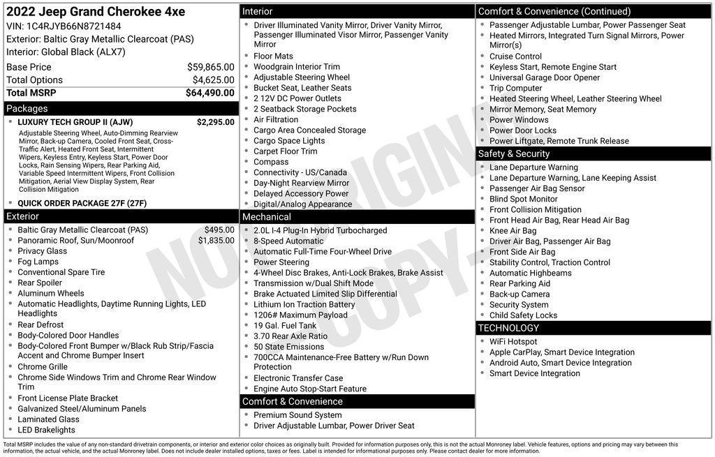 used 2022 Jeep Grand Cherokee 4xe car, priced at $37,950