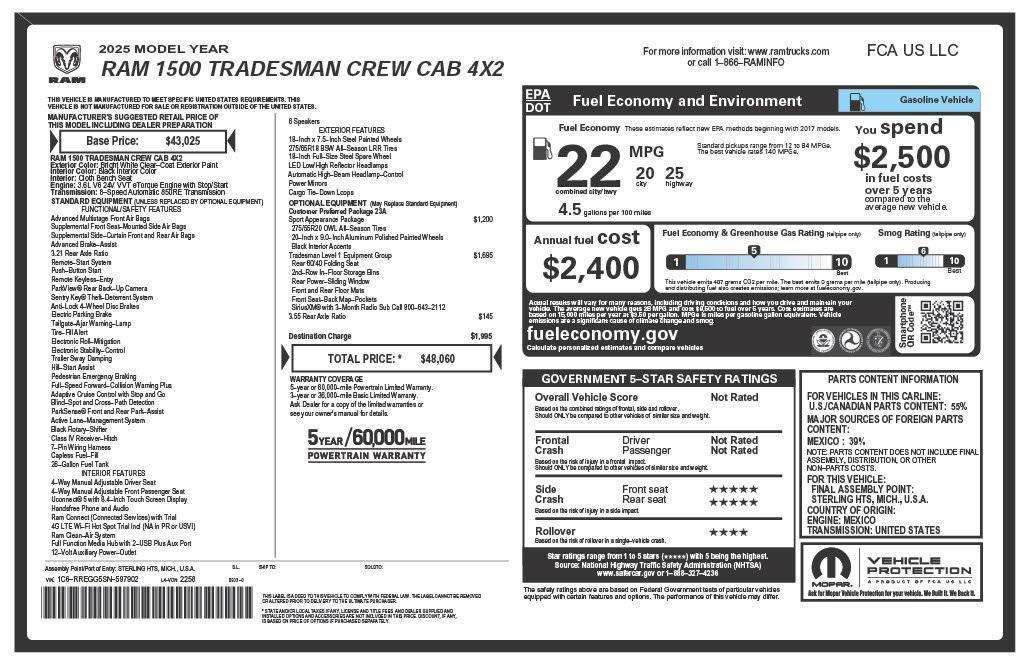 used 2025 Ram 1500 car, priced at $33,573