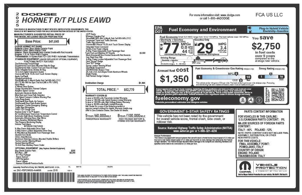 used 2025 Dodge Hornet car, priced at $31,973