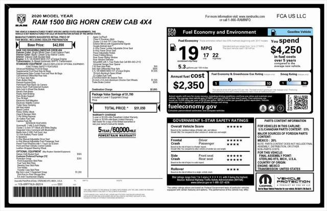 used 2020 Ram 1500 car, priced at $33,975