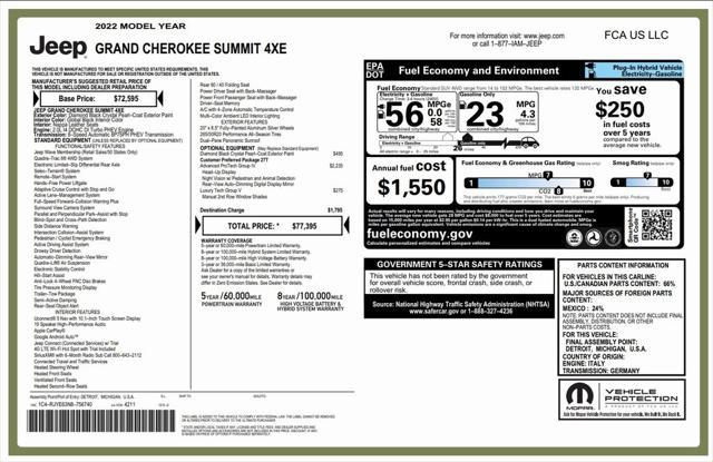 used 2022 Jeep Grand Cherokee 4xe car, priced at $40,973