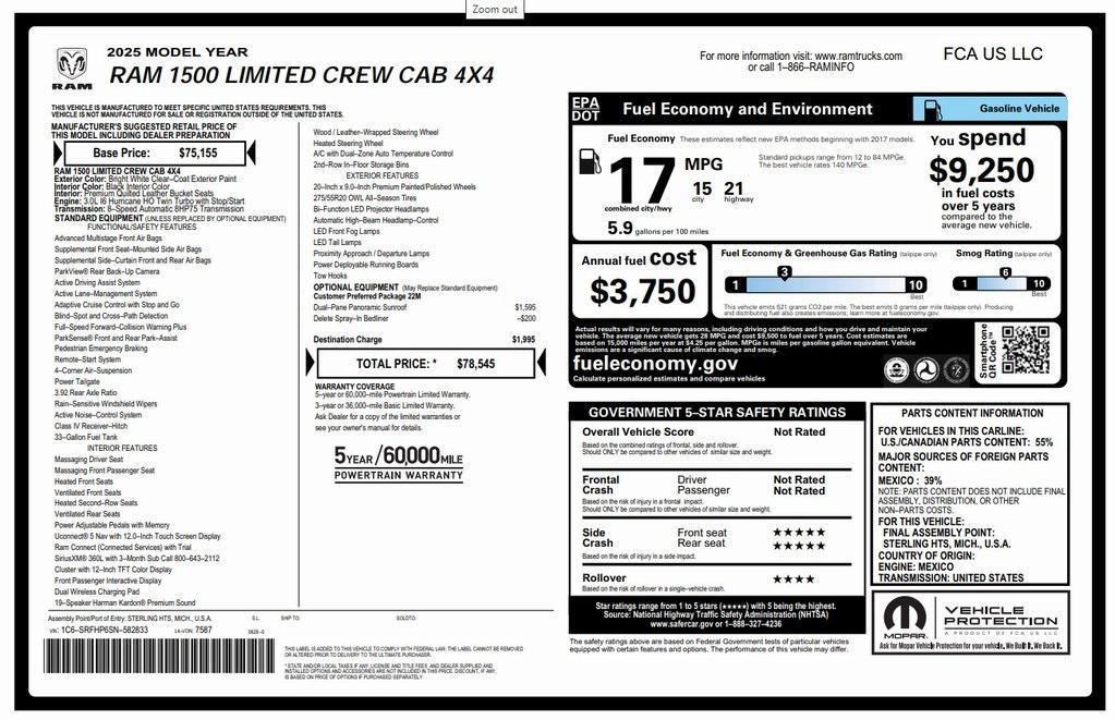 used 2025 Ram 1500 car, priced at $59,573