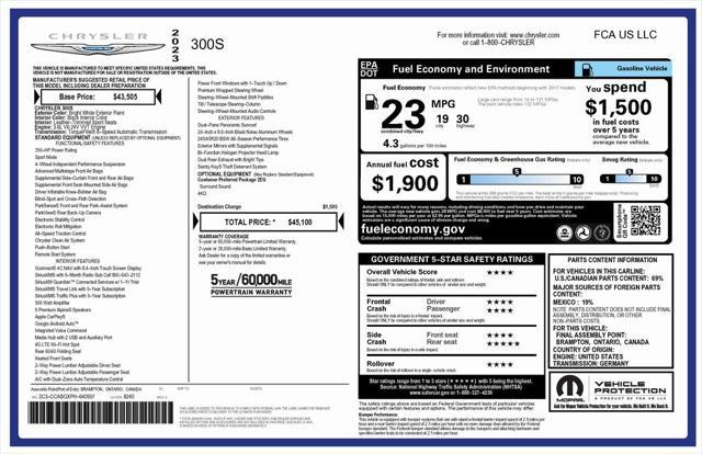 used 2023 Chrysler 300 car, priced at $26,973