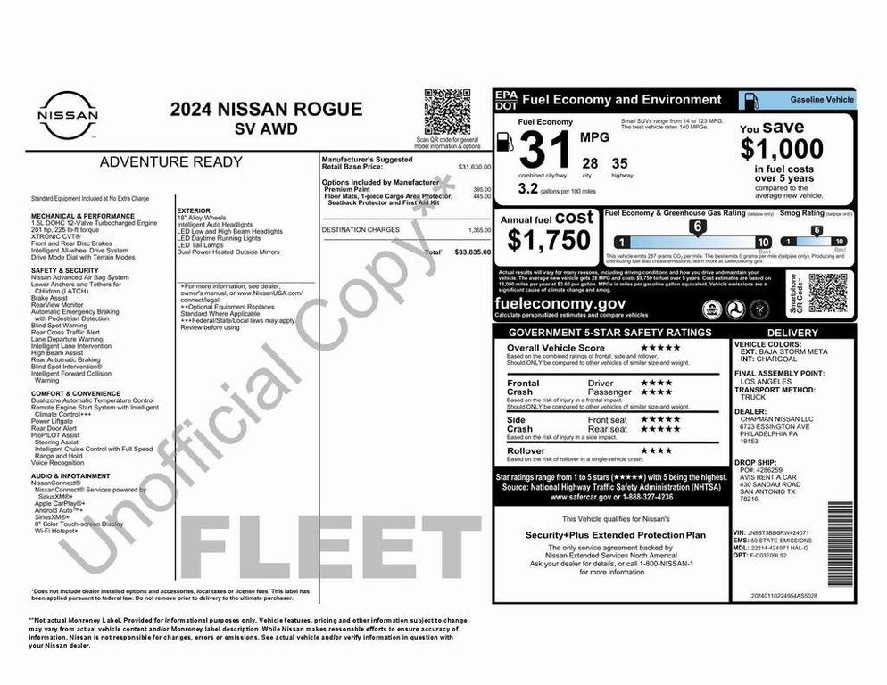 used 2024 Nissan Rogue car, priced at $23,973