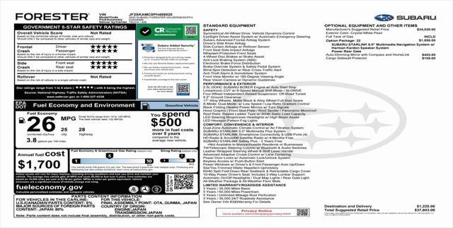 used 2023 Subaru Forester car, priced at $32,273