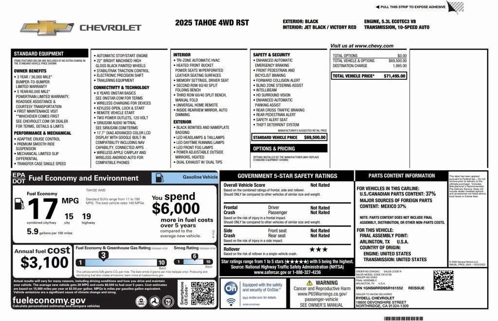 used 2025 Chevrolet Tahoe car, priced at $66,973