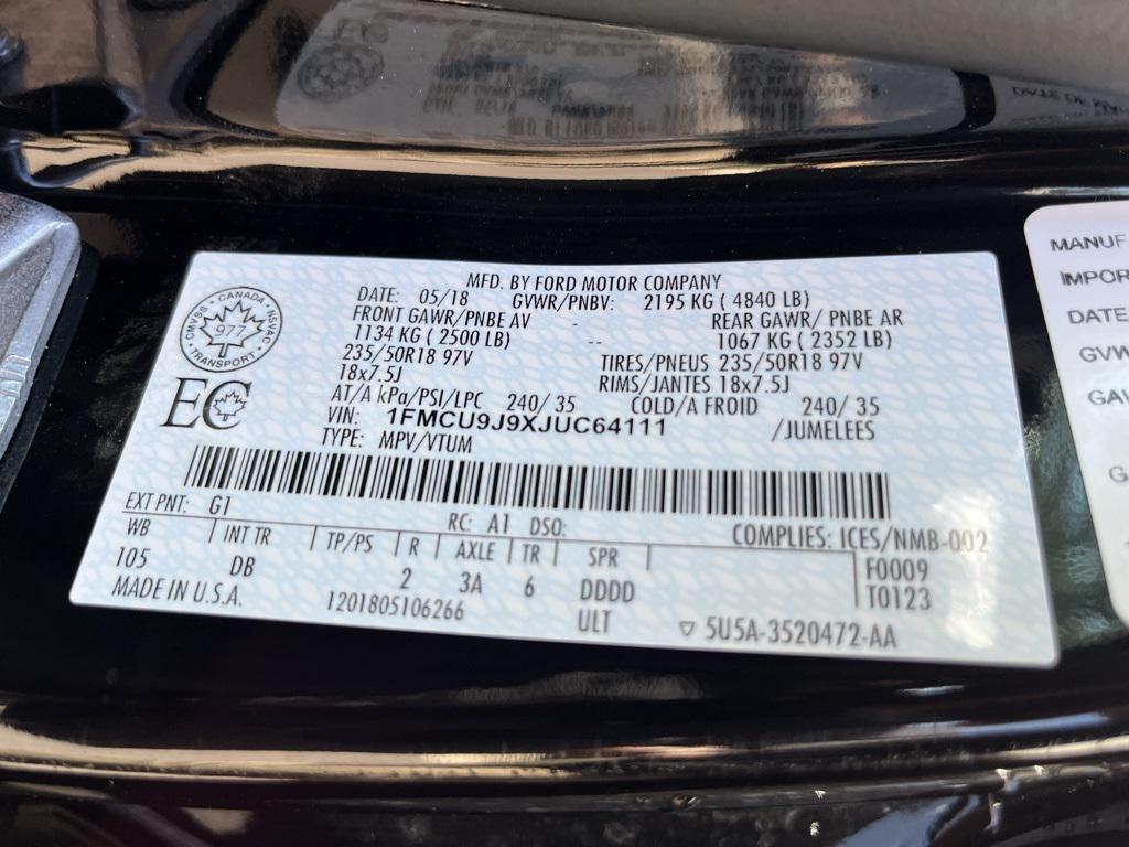 used 2018 Ford Escape car, priced at $12,673