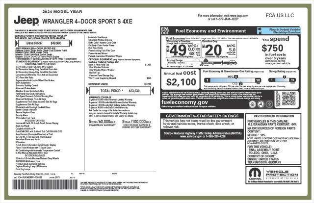 used 2024 Jeep Wrangler 4xe car, priced at $31,975