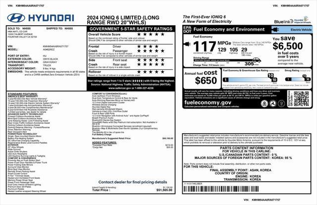 used 2024 Hyundai IONIQ 6 car, priced at $33,573