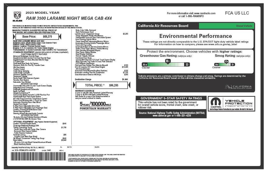 used 2023 Ram 3500 car, priced at $73,973