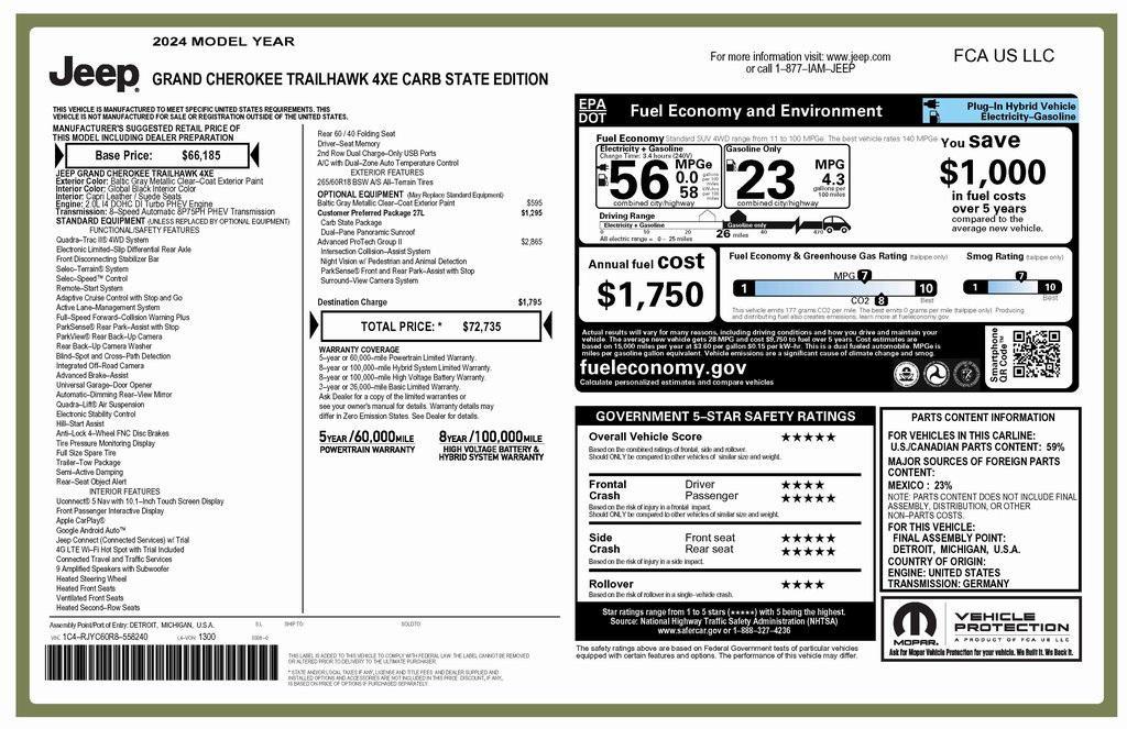 used 2024 Jeep Grand Cherokee 4xe car, priced at $36,975