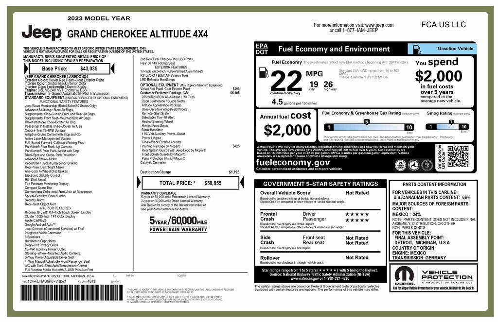 used 2023 Jeep Grand Cherokee car, priced at $30,573