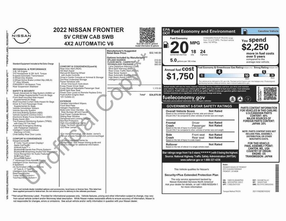 used 2022 Nissan Frontier car, priced at $23,975