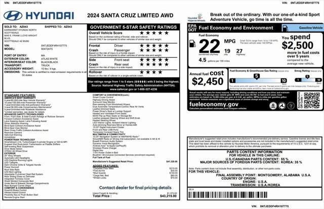 used 2024 Hyundai SANTA CRUZ car, priced at $31,975