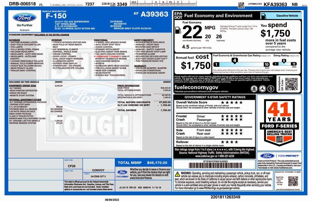 used 2019 Ford F-150 car, priced at $23,973