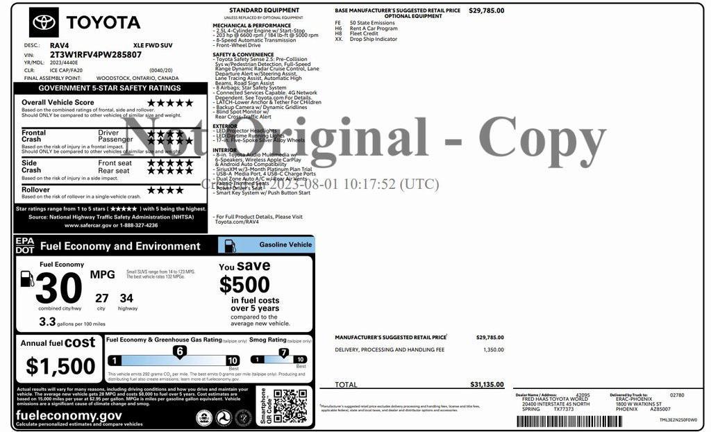 used 2023 Toyota RAV4 car, priced at $24,575