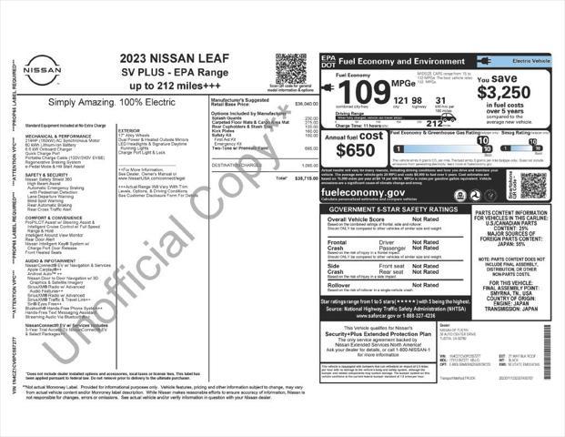 used 2023 Nissan Leaf car, priced at $22,000