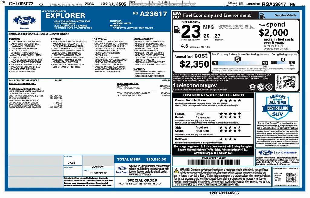 used 2024 Ford Explorer car, priced at $35,273