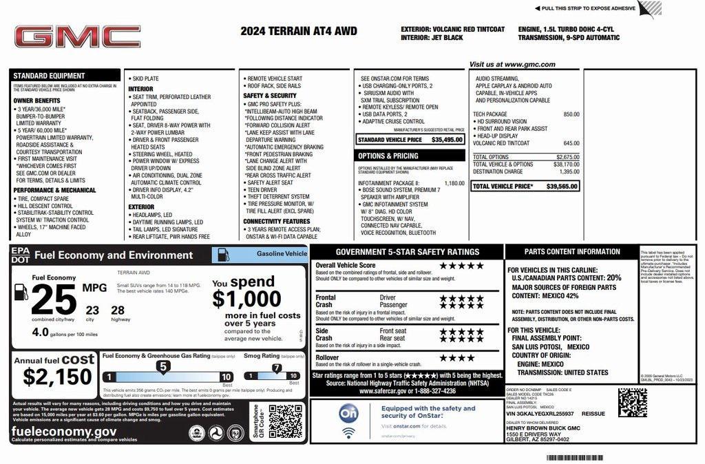 used 2024 GMC Terrain car, priced at $28,573