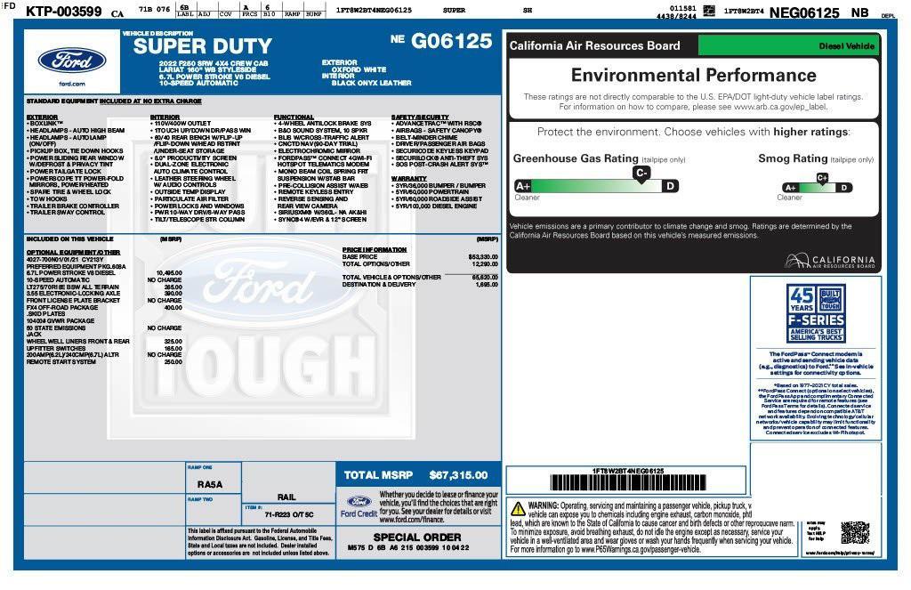 used 2022 Ford F-250 car, priced at $59,973