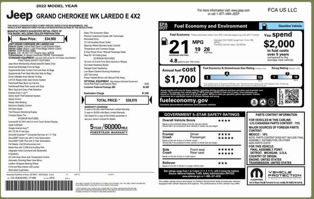 used 2022 Jeep Grand Cherokee car, priced at $24,173