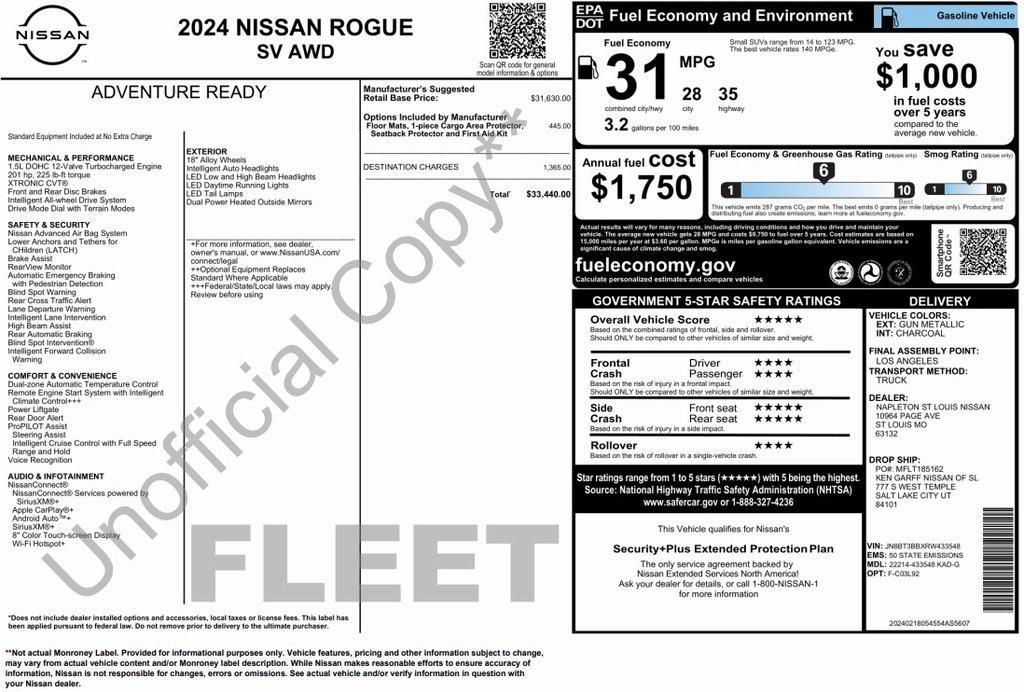 used 2024 Nissan Rogue car, priced at $22,573