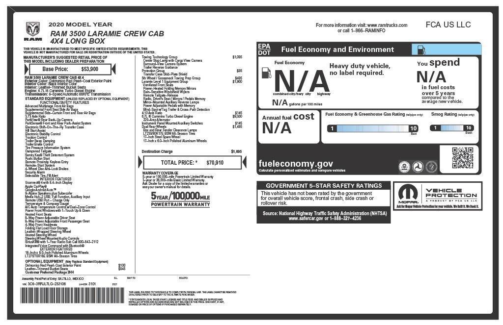 used 2020 Ram 3500 car, priced at $55,573
