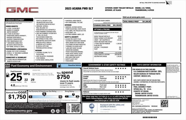 used 2023 GMC Acadia car, priced at $25,973